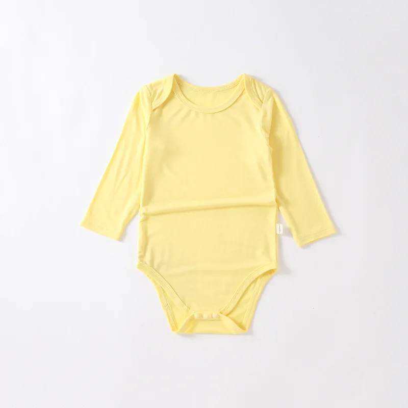 Newborn Baby Rompers Pure Color Infant Clothes for Summer Cotton Toddler Outfits for Boys and Girls Long Sleeve
