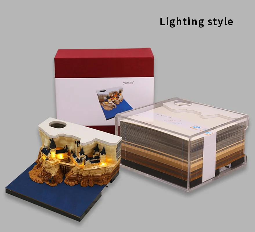 Omoshiroi Block Magic 3d Hogwarts Castle Paper Craft Memo Pad Child
