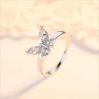 Ring New Product Simple Butterfly Inlaid Zircon Ring Female Romantic Jewelry Tanabata Gift Couple Ring