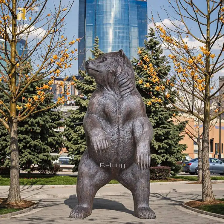 Customized Large Brass Bronze Bear Statue for Outdoor Decoration