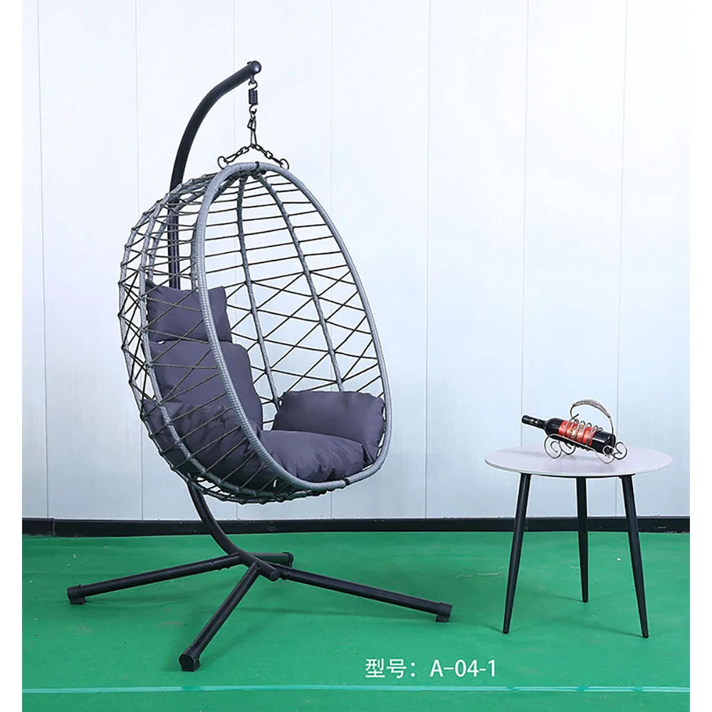 product custom modern outdoor furniture modern garden nordic hanging rattan egg swing chair-4