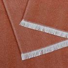Woven Scarf Herringbone Design Woven Winter Warm Solid Orange Color Wool Blend Material Made Scarf Men Custom