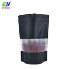 Pouch Food China Factory Black Back Stand Up Pouch With Frost Window For Tea Leaf Food Storage Packaging