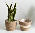 Decoration Wholesale Handmade Grass Flower Basket Rattan Weaving Plant Bamboo Decoration