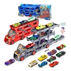 Model Cars Metal Diecast Model Cars For Kids Freewheel Truck Set 8 Pcs Semi Trailer Truck Carrier Truck For Kids Boys