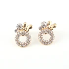 Jewelry Diamond Fashion Girls Jewelry Diamond Rhinestone Earrings Alloy Butterfly Shape Stud Earrings