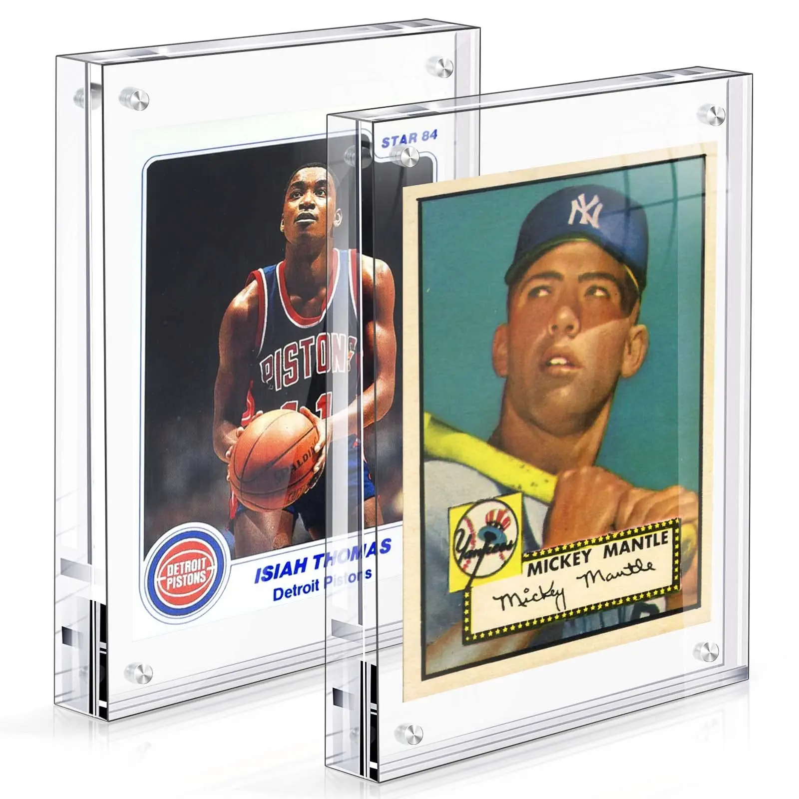 product modern acrylic card frame eco friendly magnetic trading card display frames clear desktop display-4