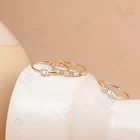 Ring Gemnel Luxury Pave Diamond Women Party Gold Plated Baguette Band Ring