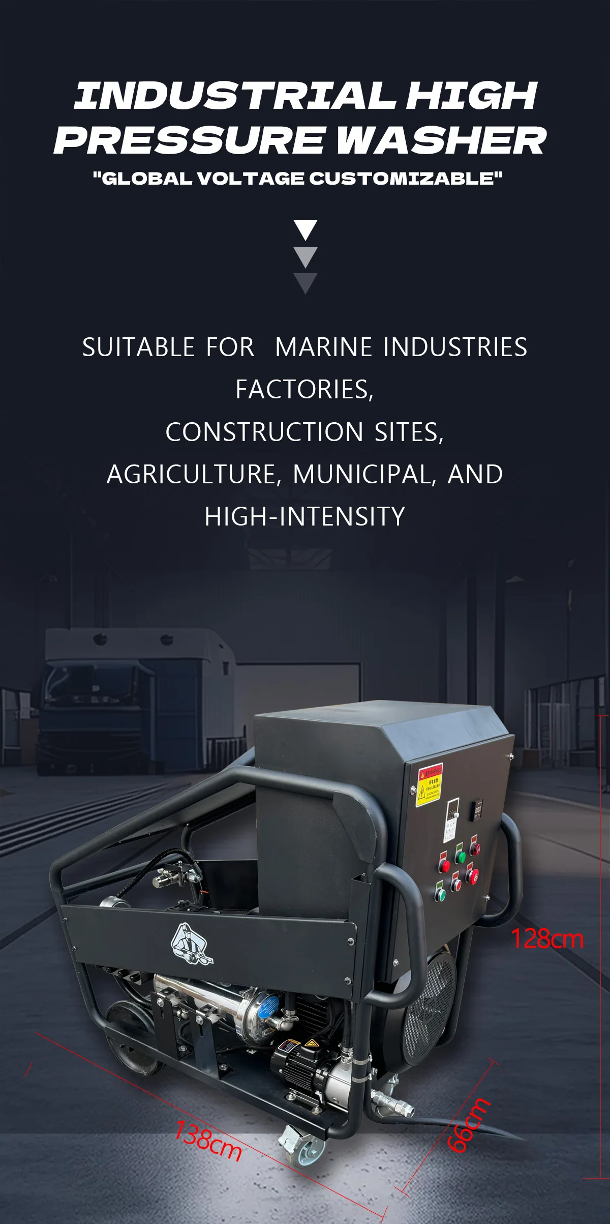 product 30kw 29000psi 2000bar 10lpm ky series industrial electric pressure washer strip paint rust voltage can be customized-2