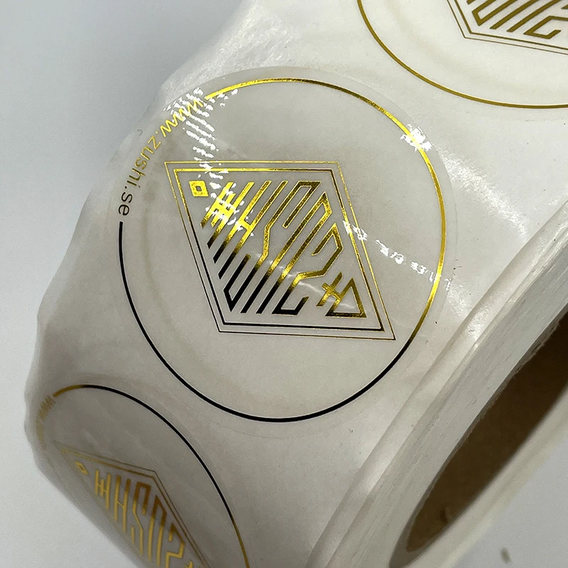 Self Adhesive Customized Printing Clear Gold Foil Stickers Transparent