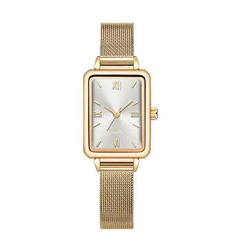 2022 AMOVAN top selling women steel mesh band vintage girl minimalist rose gold custom logo quartz watches