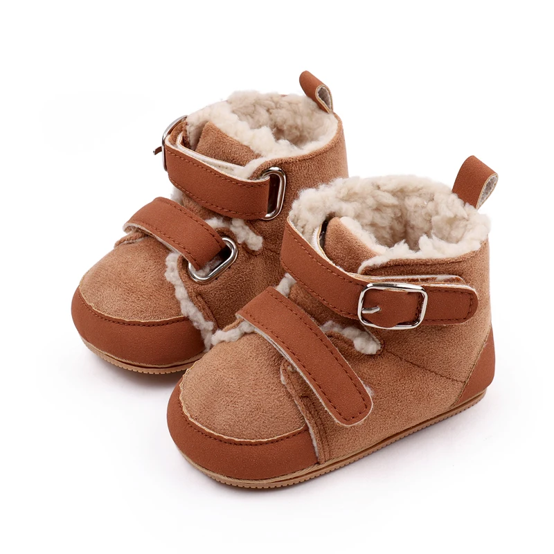 Double Inline Winter Warm Baby Chunky Plush Underlining Warm Toddler Cotton Boots details