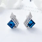 Earrings Women Set 925 Silver Crystal Stone Necklace And Earring Women Bridal Wedding Fashion Jewelry Set