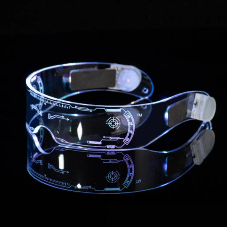 Hot Sell LED Visor Glasses Customized Halloween Bars Clubs Displayed Eye Glasses