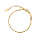 Snake Chris April In Stock Fashion Design 316L Stainless Steel Simple PVD Gold Plated Snake Chain Bracelet