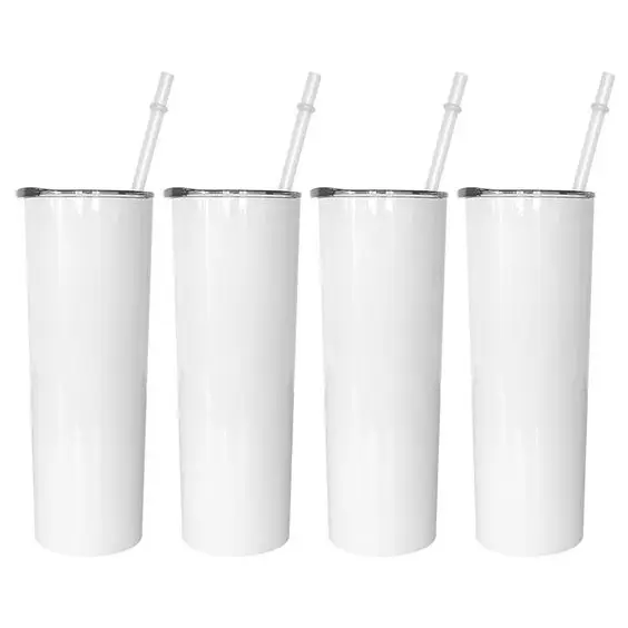 Wholesale stainless steel 20oz matte sublimation blanks skinny tumbler with lid and straw