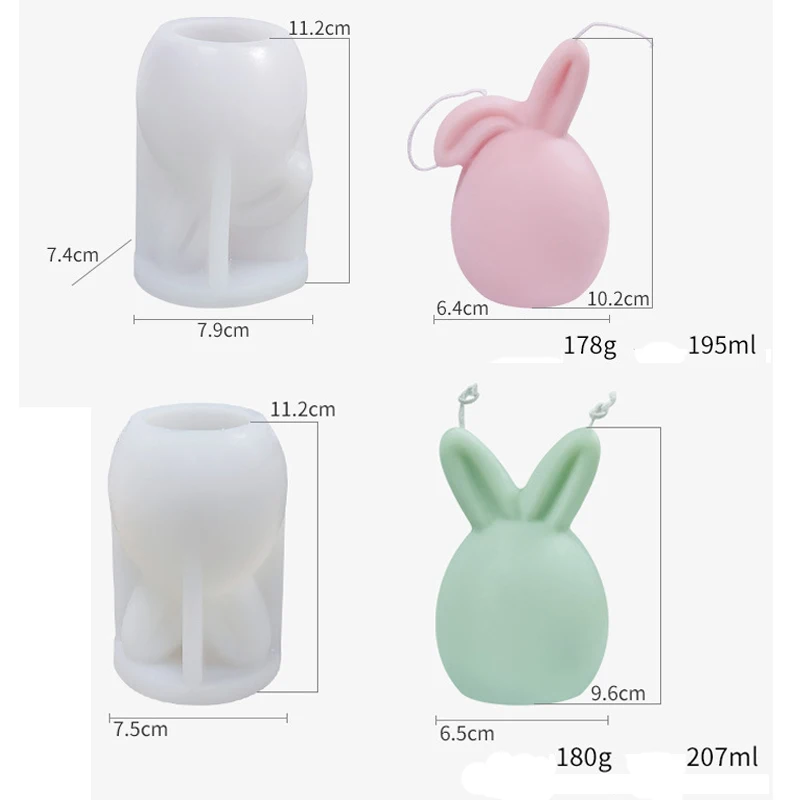 DIY Candle Plaster Soap Craft Making Tool Easter Rabbit Silicone Mold for Baking Making Wax Cake Mousse