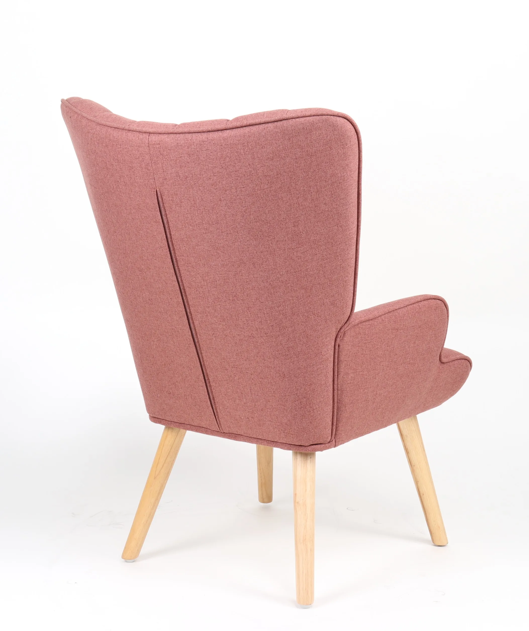 Modern Design Living Room Leisure Chair Pink Fabric Armchair with Wood Legs for Hotel Apartment Use manufacture