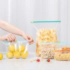 Food Bags Flat Bag Reusable Food Storage Bags - 10 Pack BPA FREE Flat Freezer Bags Plastic Slider Zipper Bag
