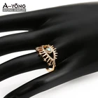 Rings Personality Vintage Design Inlay Zircon Gold Plated Enamel Blue Eye Rings Evil Eye For Couple