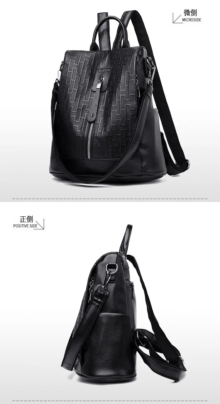 New Arrival Fashion Women Backpack Casual PU Leather Shoulder Bag Waterproof Large Capacity Handbag For Leisure Travel