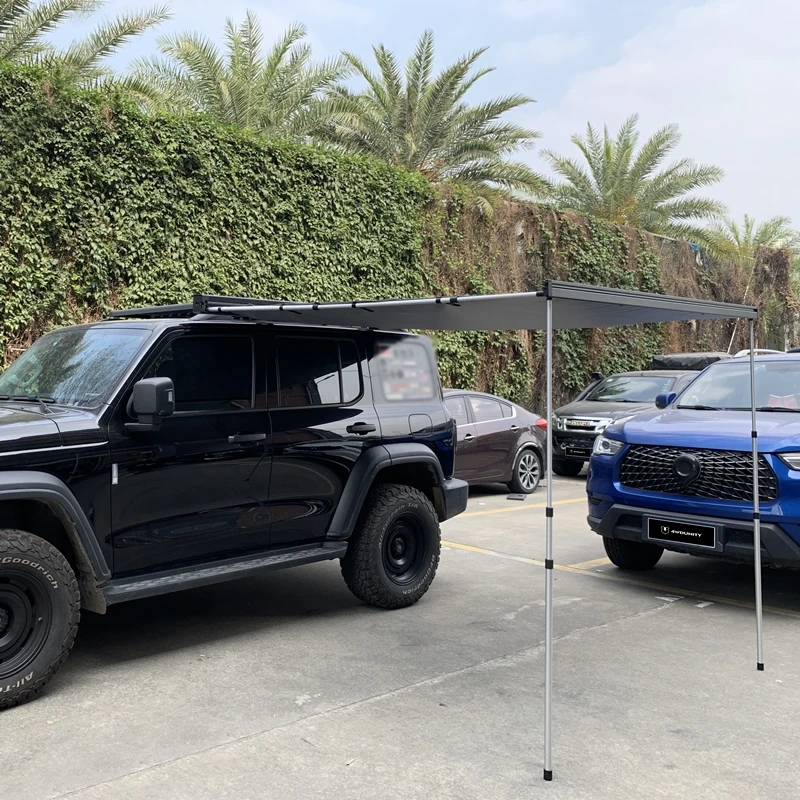 AL-2025 Hot Sale Aluminium Retractable Side Awning With Light Car Side Tent 4wd Awning for Truck