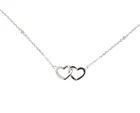 Mother's Lilliana 925 Sterling Silver Mother's Day Double Heart Women Necklace Heart Jewelry