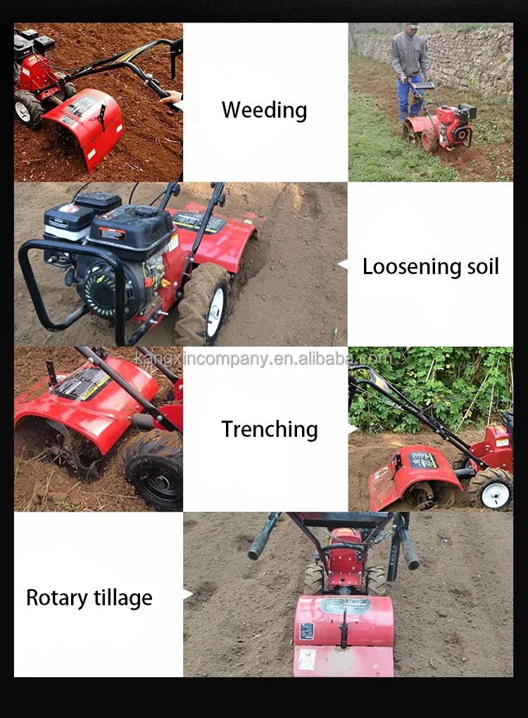 Farm Tractor Garden Rotary Mini Tiller Cultivator Power Tillers