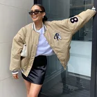 Jacket Custom Hip Hop Embroidery Ladies Winter Uniform Letter Streetwear Plus Size Jacket