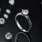 Diamond Ring Eternity Brilliant 1ct Vvs Diamond Engagement Iced Out Moissanite Gold Ring With Simple Style