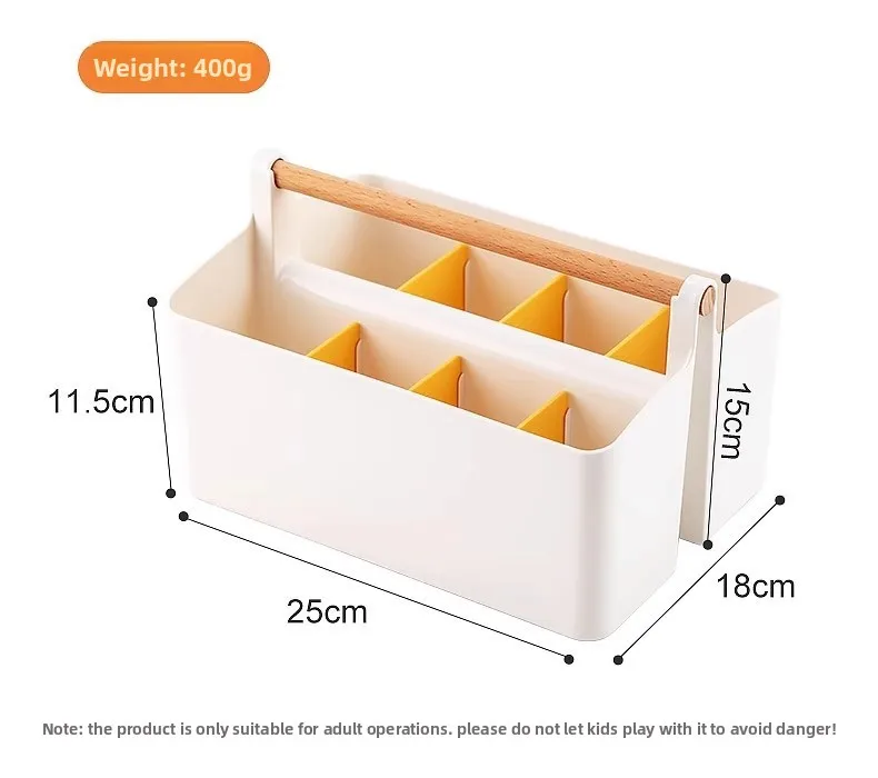 product portable student office desk organizer rectangle shaped plastic storage box aluminum for markers stationery remote control-3