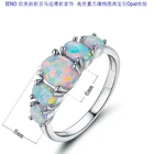 Gold Oval Opal Real Gold Electroplating Fashion Jewelry High Quality Claw Set 5 Oval Opal Ring