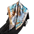 Square Pure Scarves Square OEM Custom Print Fashion Lady Twill 90cm Square 100% Pure Silk Scarves