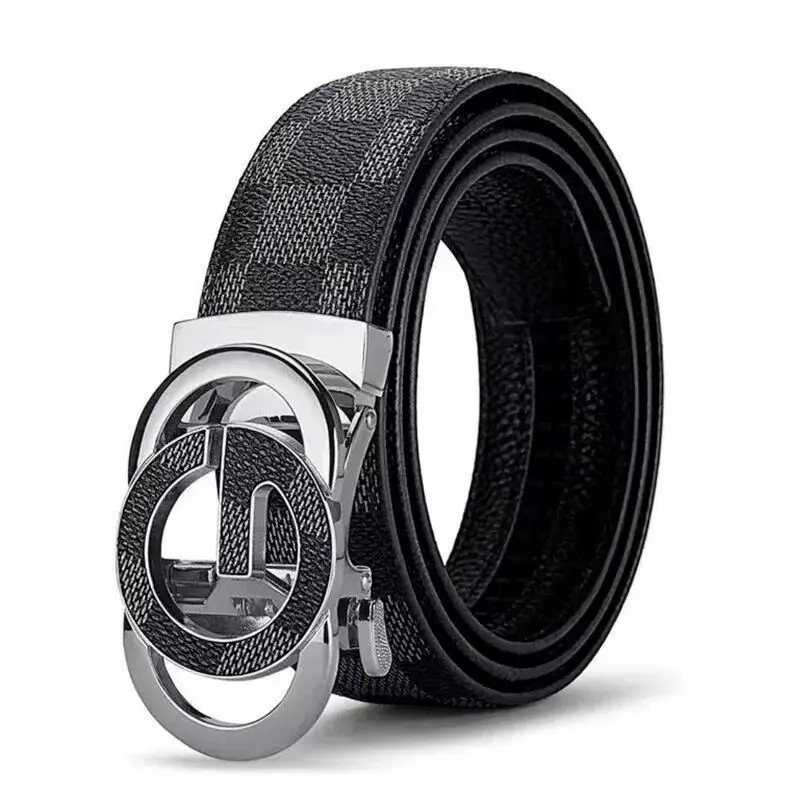 Wanshui Men's genuine leather belt business automatic buckle cowhide belt simple fashion waistband brand designer belt
