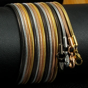 0.9m 1.2mm 1.5mm 1.9mm Stainless Steel Gold Link Necklace Snake Chain Rope Chain For Men Women