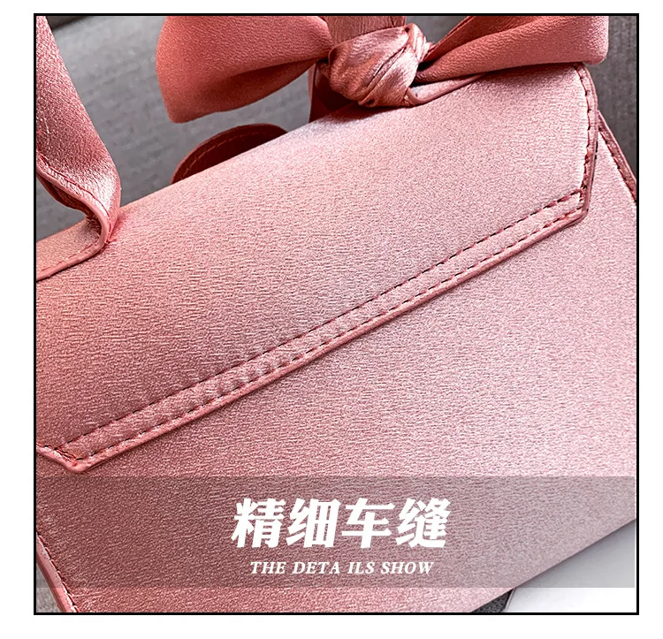 Bow Messenger Crossbody Bags Mini Small Square Clutch designer name brand hand bag velvet handbag