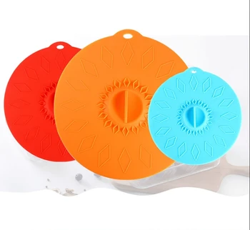 5 Pieces Food Grade Silicone Lids Covers Set for Bowl Pan Pot Soft Reusable Pot Lid