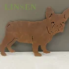 Garden Garden Design Laser Cut Metal Art Corten Steel Art Dog Face Steel Silhouette With A Rusty Patina