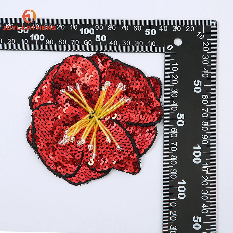 Custom Design Sequins Embroidery Patches Iron On Applique Patches for Clothing