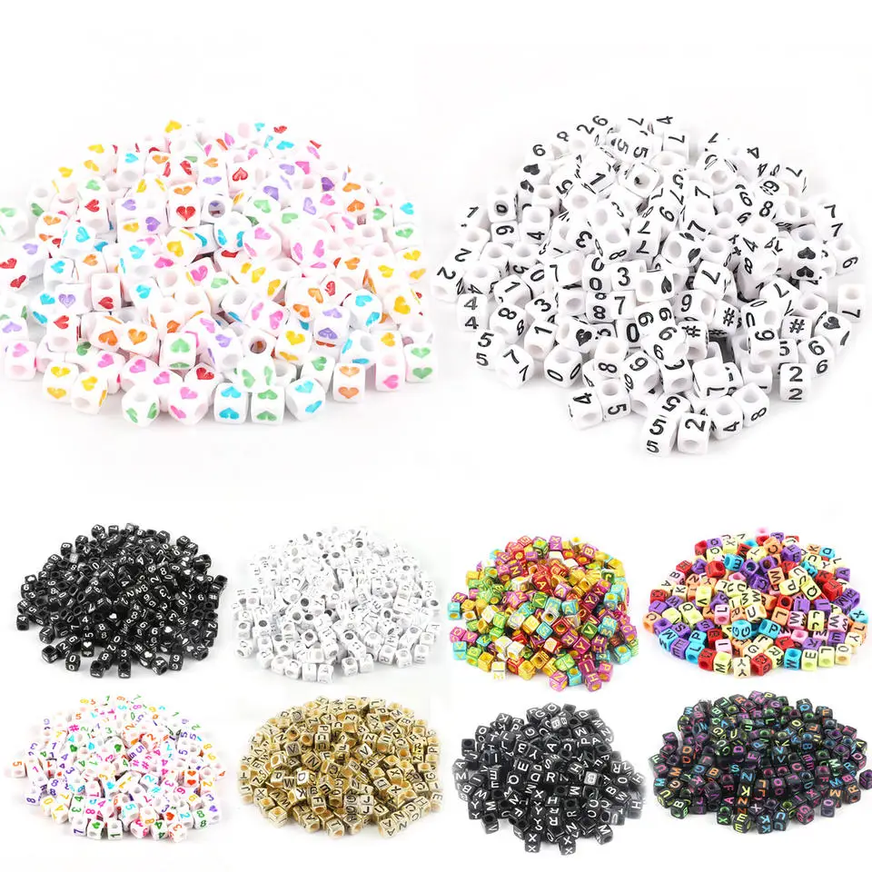 Acrylic Beads Alphabet 7mm DIY Children's Early Education Beads Jewelry Making Bracelet Letter Beads