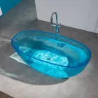 Freestanding Bath Bathtub Customize Oval Shape Resin Stone Bathtub Colorful Transparent Acrylic Bathtub
