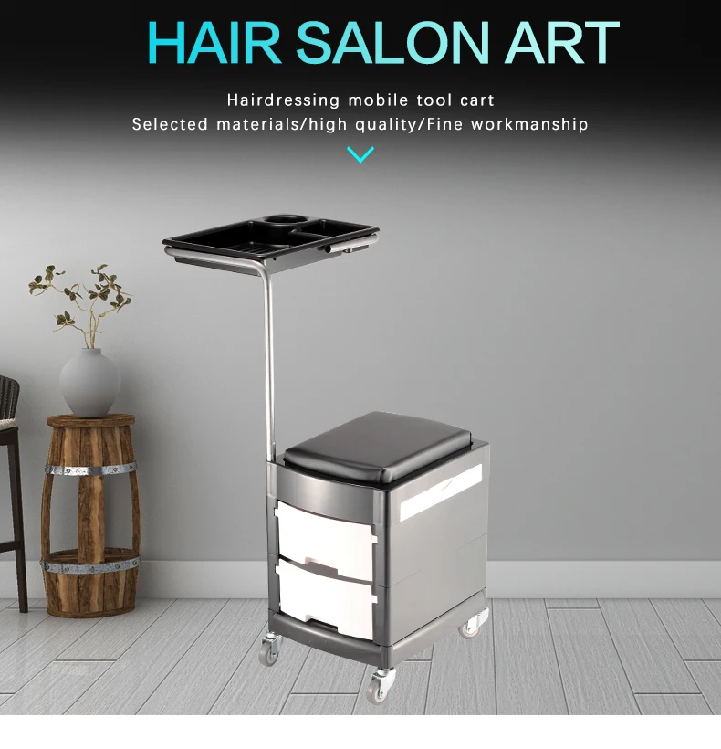 X16 Fashion roolling pedicure trolley/manicure salon trolley chair 2017 New