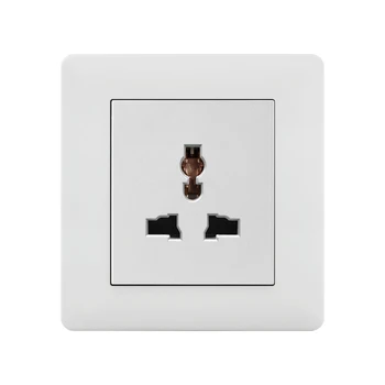 Wholesale Factory Price 86 Type British Standard 15A PC White Panel Multifunctional Three Pole Wall Socket New Design