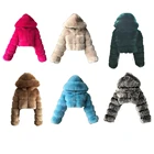Women Coat Woman Down Coat Wholesale Women Latest Fashion Solid Jacket Short Faux Fur Coat