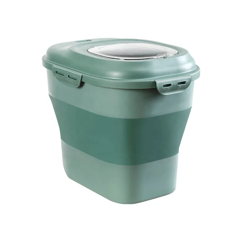 Zuoao Household Grano di stoccaggio Container da 20 kg a 30 kg di Riso Cilindro a Prova di umidità con Coperchio Cucina Contenitore Scatola di immagazzinaggio,Green-20KG 