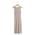 Dress Maxi Women Bodycon Knit Dress Sleeveless Slim Fit Midi Tank Dress Thigh Knitted Maxi Dress