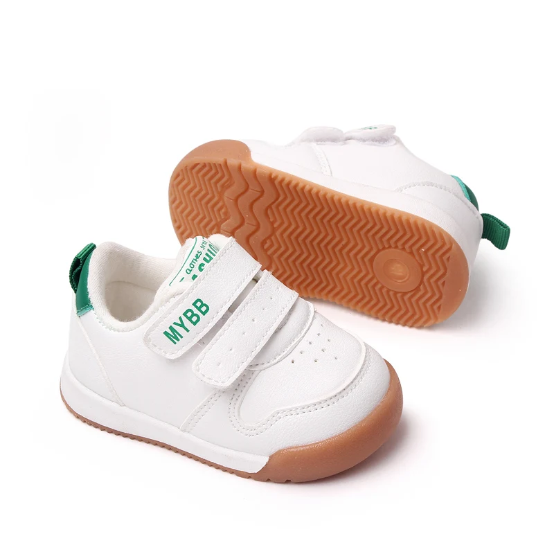 Spring and Autumn Sports Style Soft Sole Anti-slip Wear-resistant Baby Walking Small White Shoes supplier