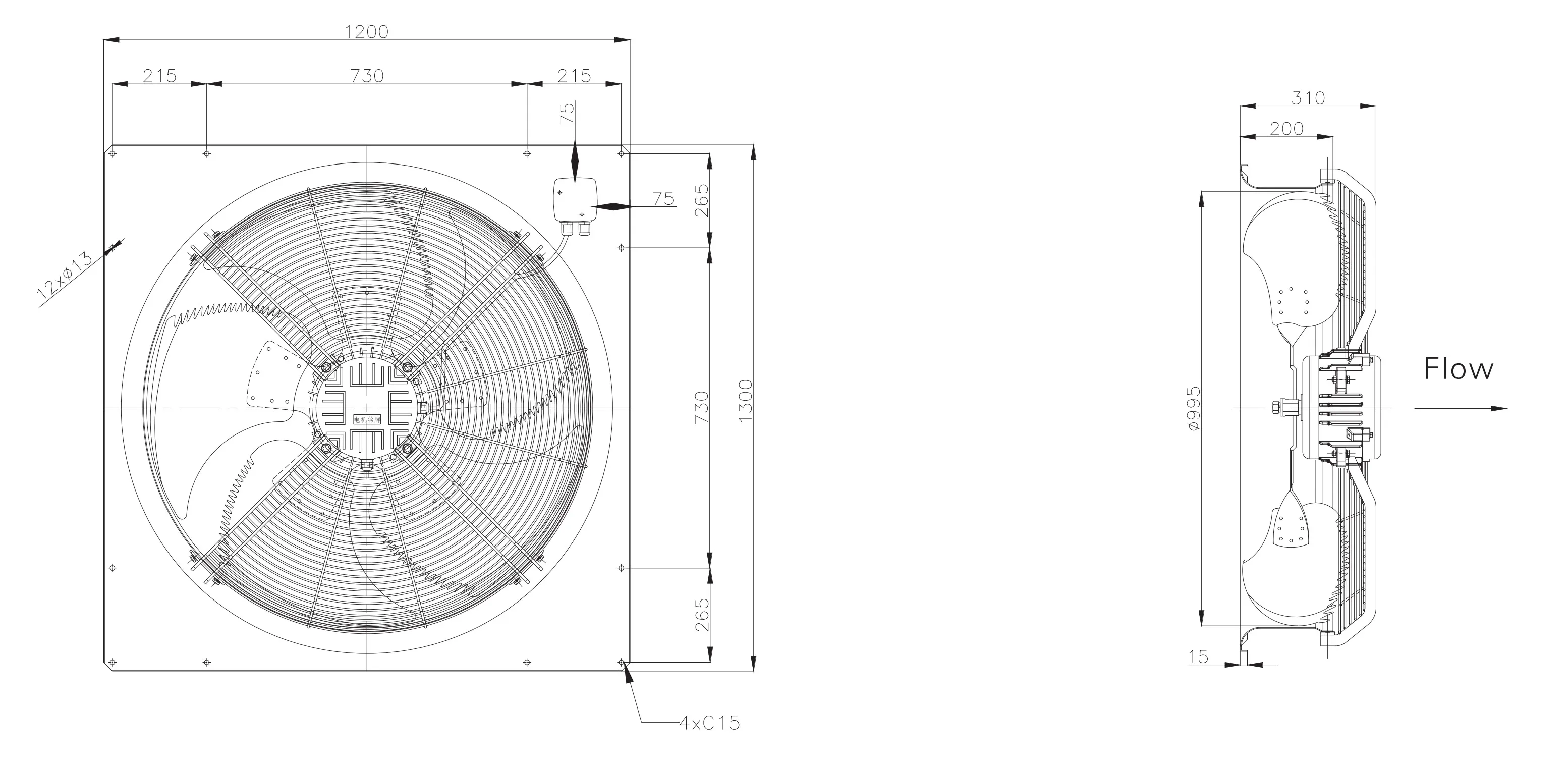 Axial Flow Fan, SANXIN, 2000W, 720RPM - detail 8