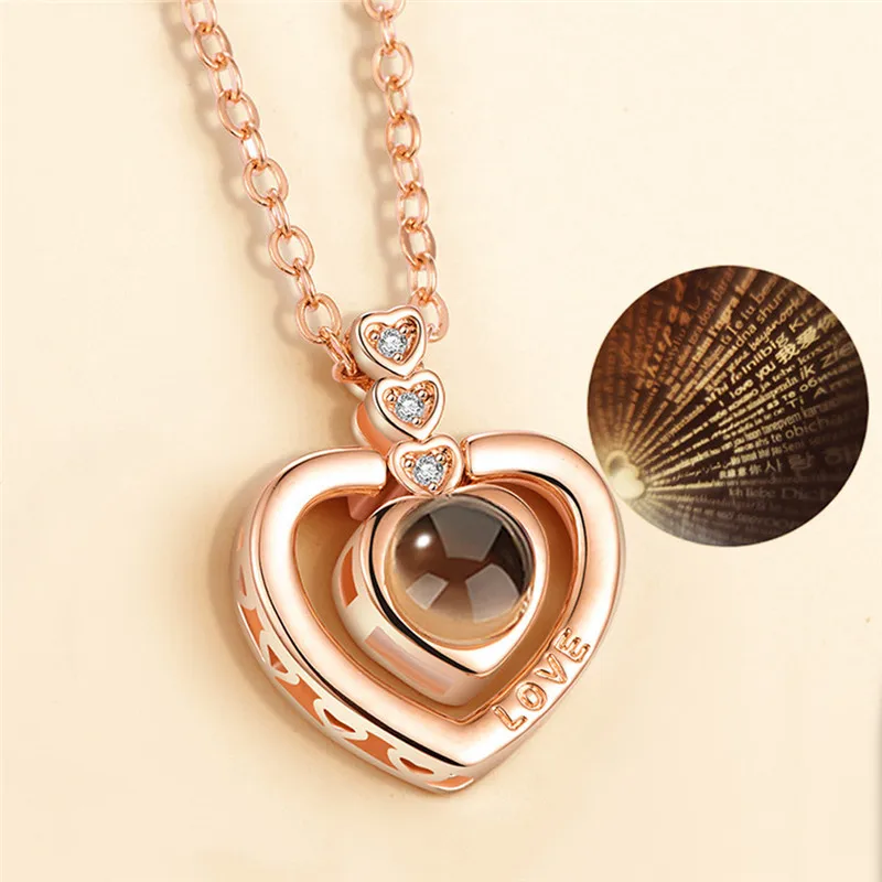 Projection Pendant Necklace Romantic Love