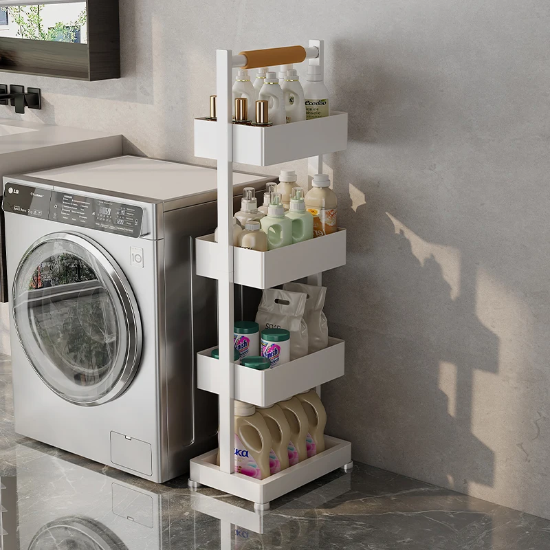 4 tier free standing bathroom storage racks multifunction metal kitchen organizer shelf corner sundries baskets for narrow space